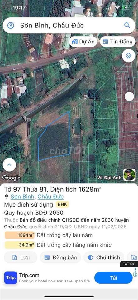 đất mặt tiền Xuân Sơn