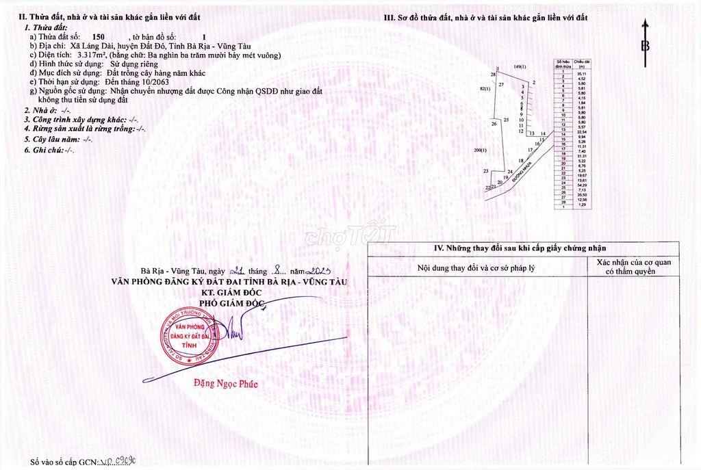 80m2 mặt tiền đường nhà nước xã Láng Dài, huyện Đất Đỏ, Bà Rịa VT