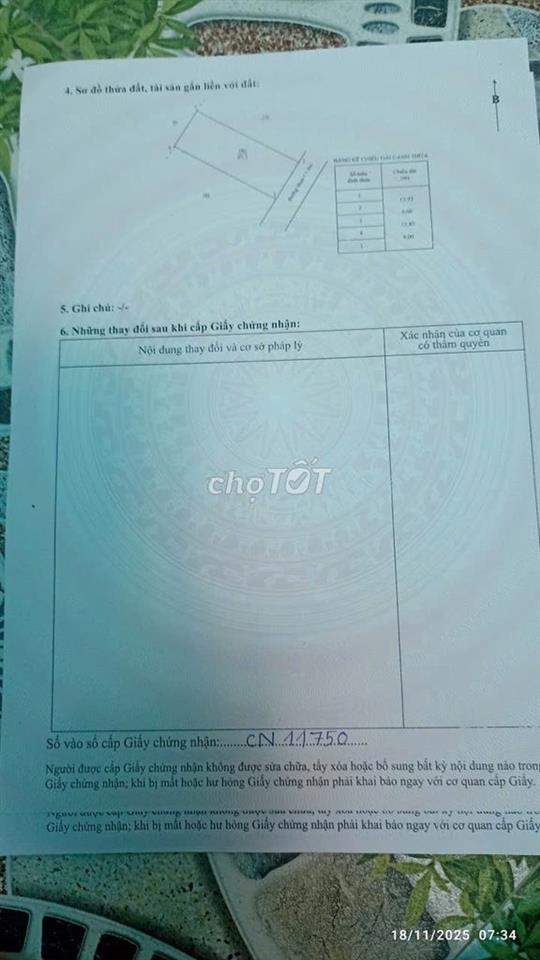 Đất thổ cư có sổ hồng, 231.1 m2, gần tỉnh lộ 44