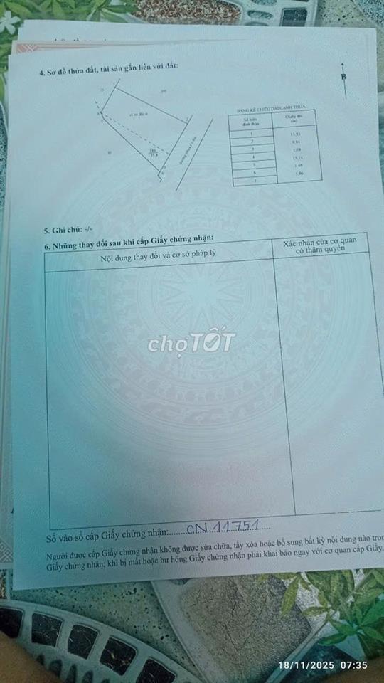 Đất thổ cư có sổ hồng, 231.1 m2, gần tỉnh lộ 44