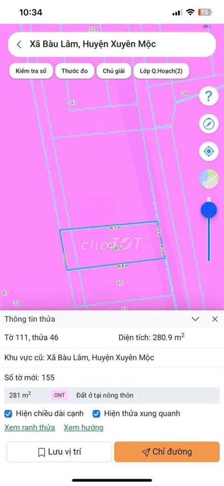 Bán đất ở tại chợ Bàu Lâm