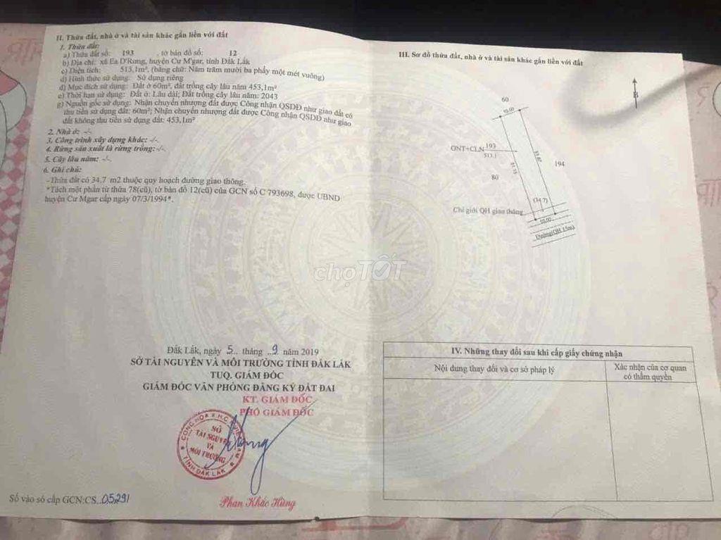 Đất chính chủ. cách QL14 hơn 1km . đường bê tông. mặt tiền đường chính