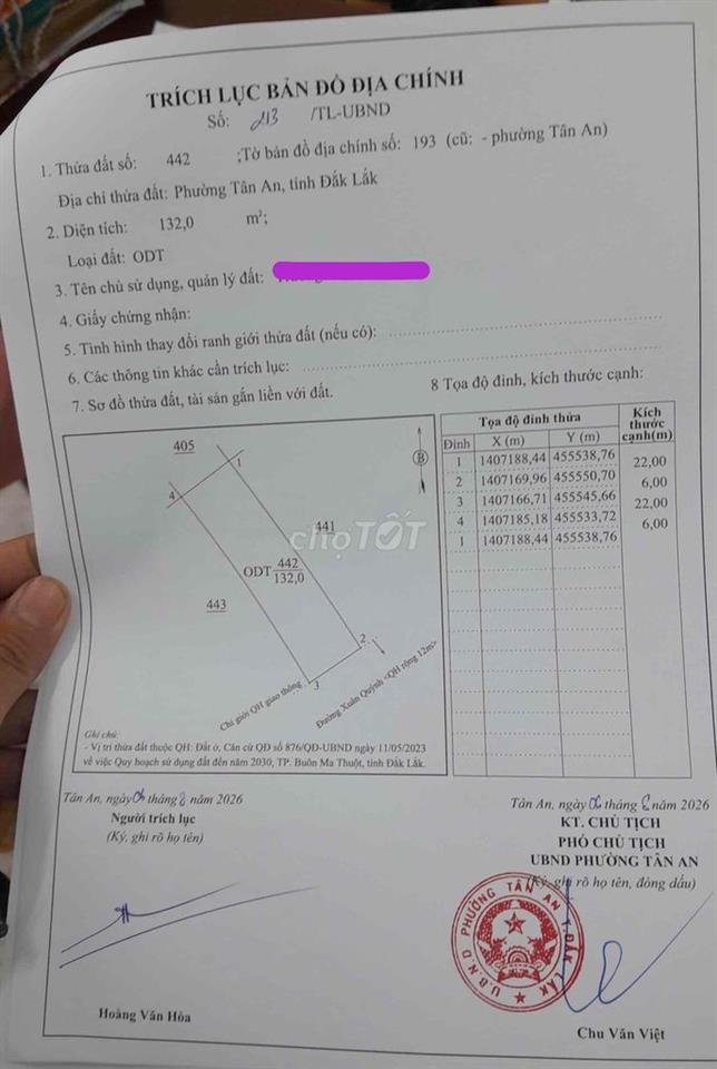 Bán Đất nền TDP12, Tân An