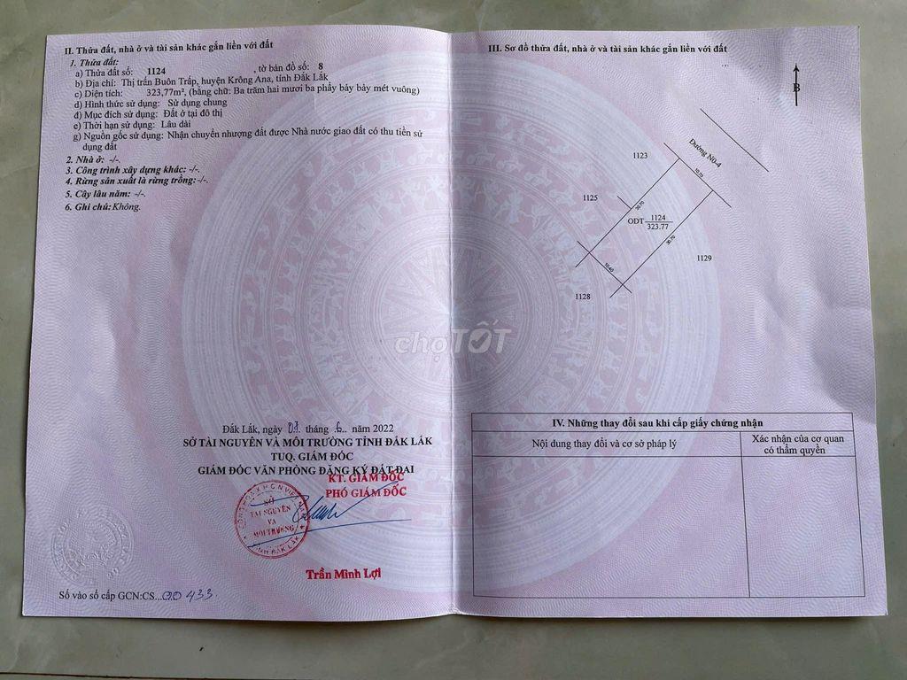 CHÍNH CHỦ BÁN 2 LÔ BIỆT THỰ KHU BÀN CỜ ĐÔNG NAM – KRÔNG ANA, ĐẮK LẮK