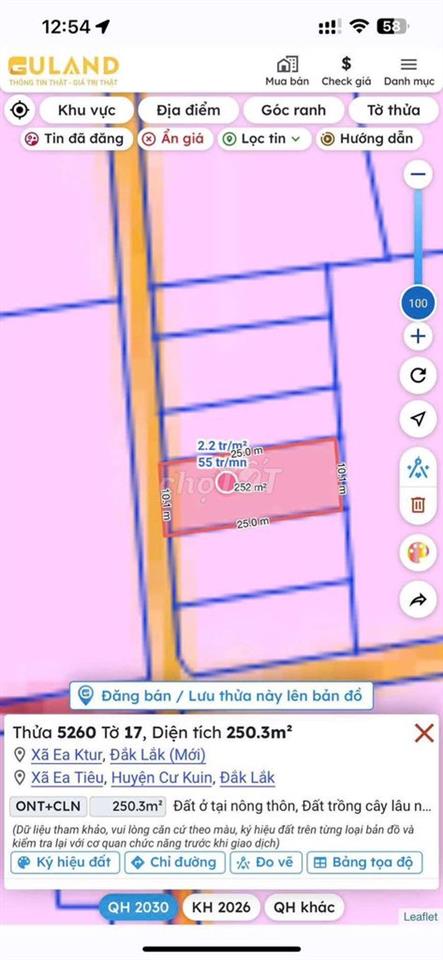 🔥 ĐẤT ĐẸP CƯKUIN – 250M², CÓ 60M² THỔ CƯ – GIÁ CHỈ 55 TRIỆU/MÉT 🔥