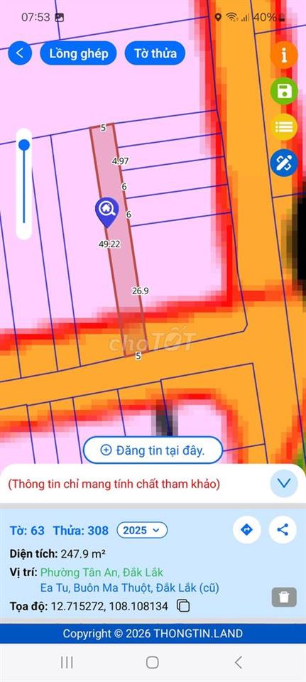 Chính chủ gửi hoa hồng 40tr bán đất đường Ka8 Eatu bmt