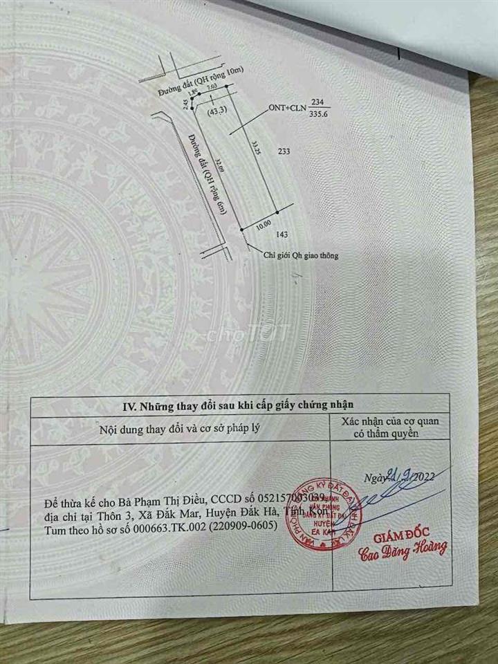 bán đất 2 mặt tiền chính chủ