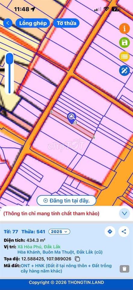 Bán đất thôn 3 xã hòa khánh