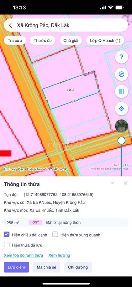 GIẢM MẠNH 200TR - BÁN GẤP ĐẤT KM20 EA KNUEC - KRONG PAC