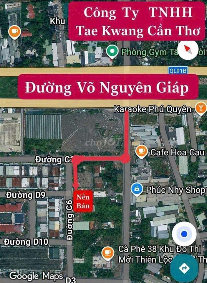 NỀN 426m2 KHU DÂN CƯ THIÊN LỘC - PHƯỜNG HƯNG PHÚ ( Mới) - TP. CẦN THƠ