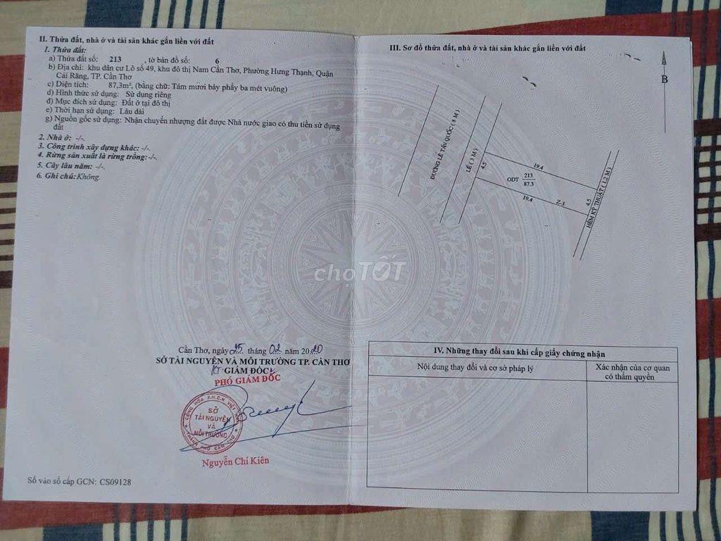 NỀN ĐƯỜNG LÊ TẤN QUỐC ( KHU CÔNG TY 8)