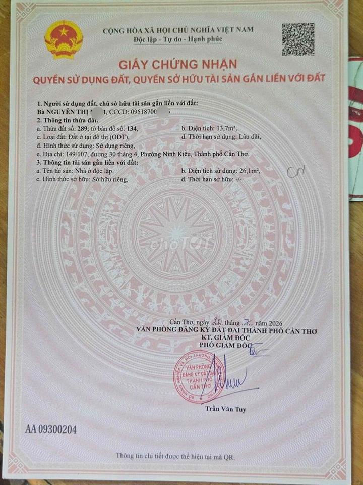 BAN NHA HẺM 149 ĐƯỜNG 30/4
