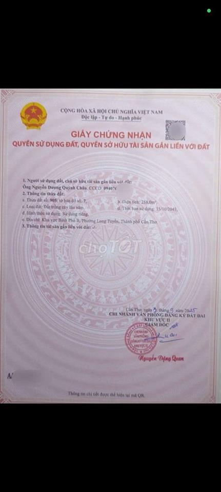 Bán nhà đất chính chủ gần Trung Tâm Ninh Kiều