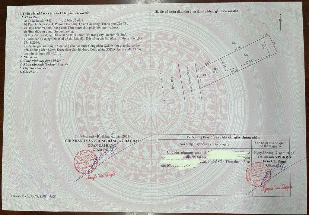 Bán đất tặng nhà cấp 4