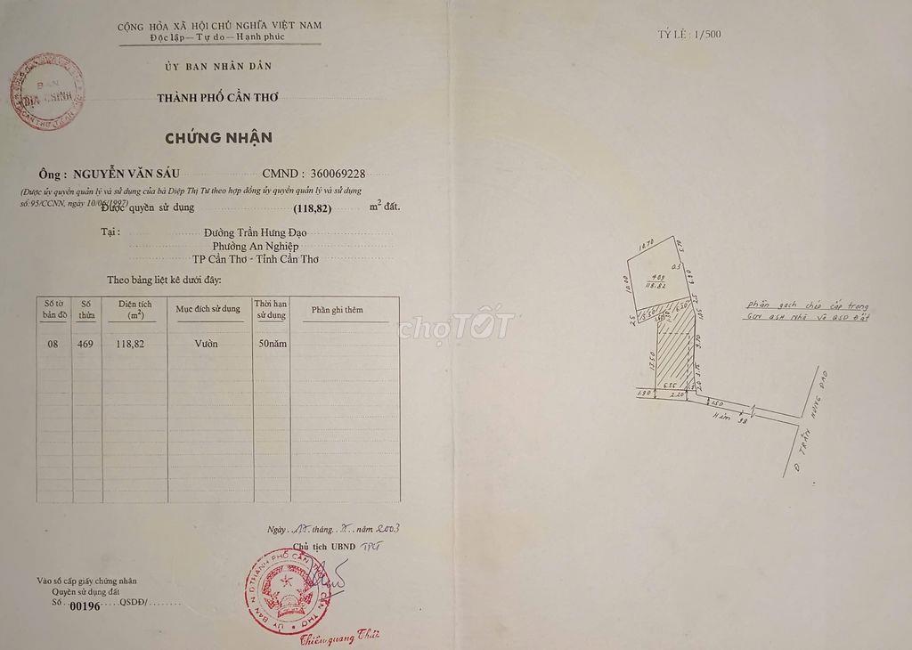 Cần bán nhà 98/2 Trần Hưng Đạo Phường Ninh Kiều TP Cần Thơ