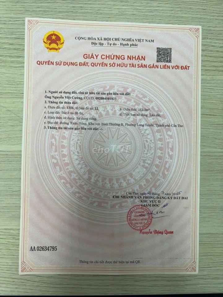 Bán đất, tặng nhà trệt, 1 lầu