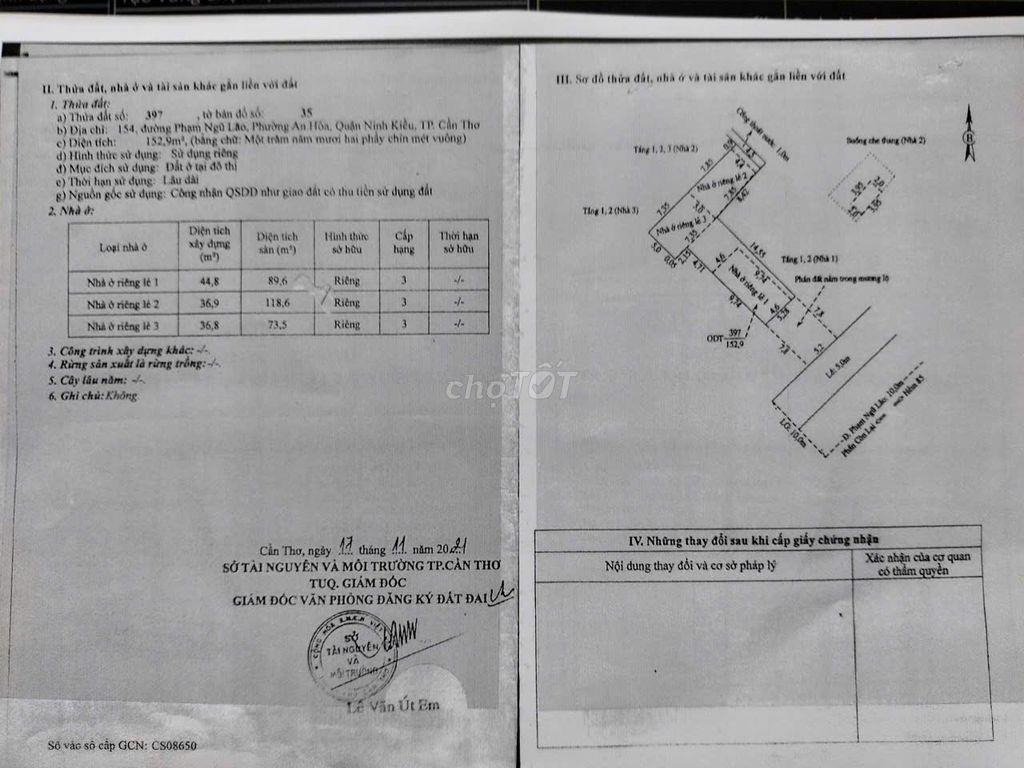 Bán nhà số 154 đường Phạm Ngũ Lão