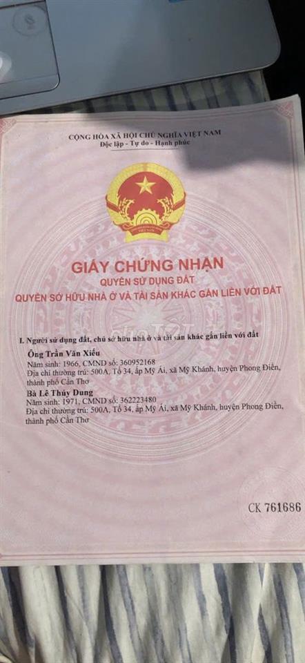 NHÀ TRỤC CHÍNH ĐƯỜNG SỐ 1 - KDC 923 - P.AN BÌNH - Tp.CẦN THƠ