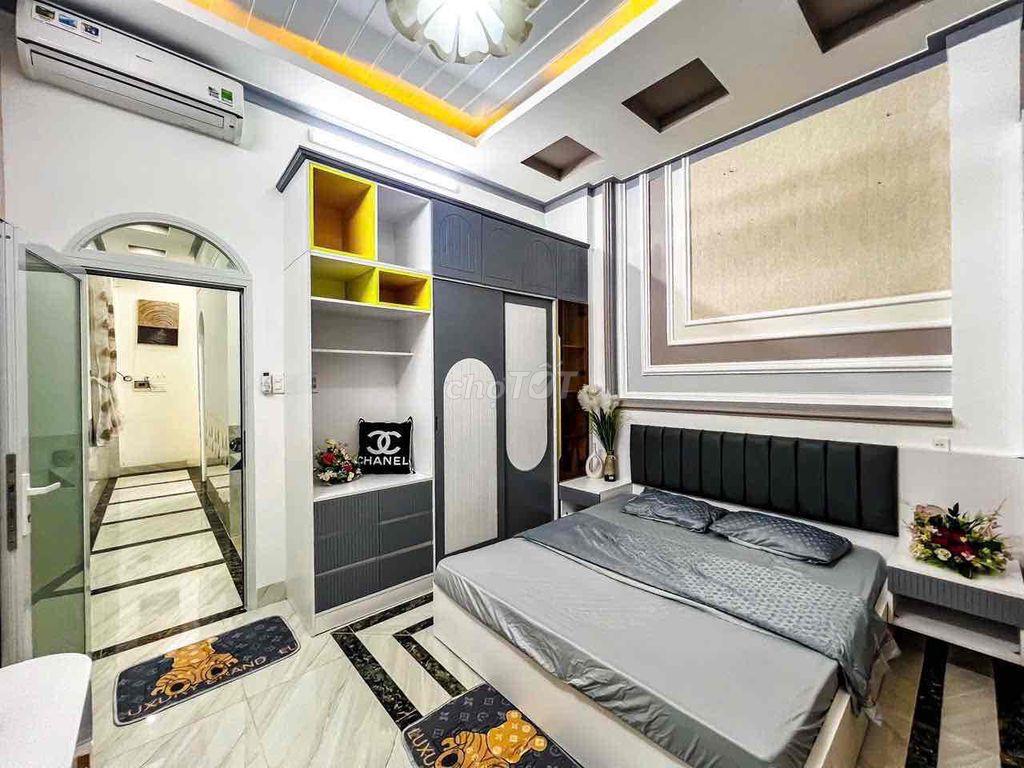 CHO THUÊ NHÀ TRỆT LẦU FULL NỘI THẤT GÓC 2 MẶT TIỀN HẺM 553 ĐƯỜNG 30/4