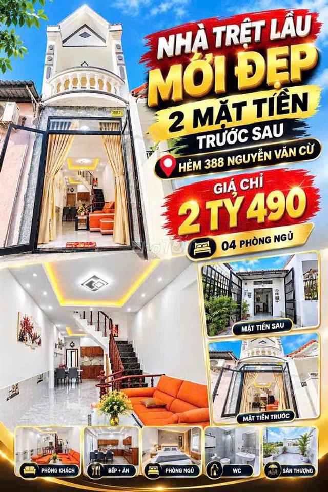 NHÀ TRỆT LẦU 4 PHÒNG NGỦ HẺM LIÊN TỔ 3-4 ĐƯỜNG NGUYỄN VĂN CỪ GẦN ĐH YD