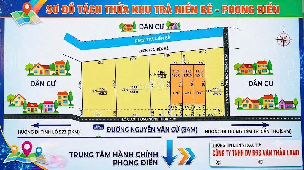 Bán nền thổ cư ngay Trung Tâm Hành Chính Phong Điền