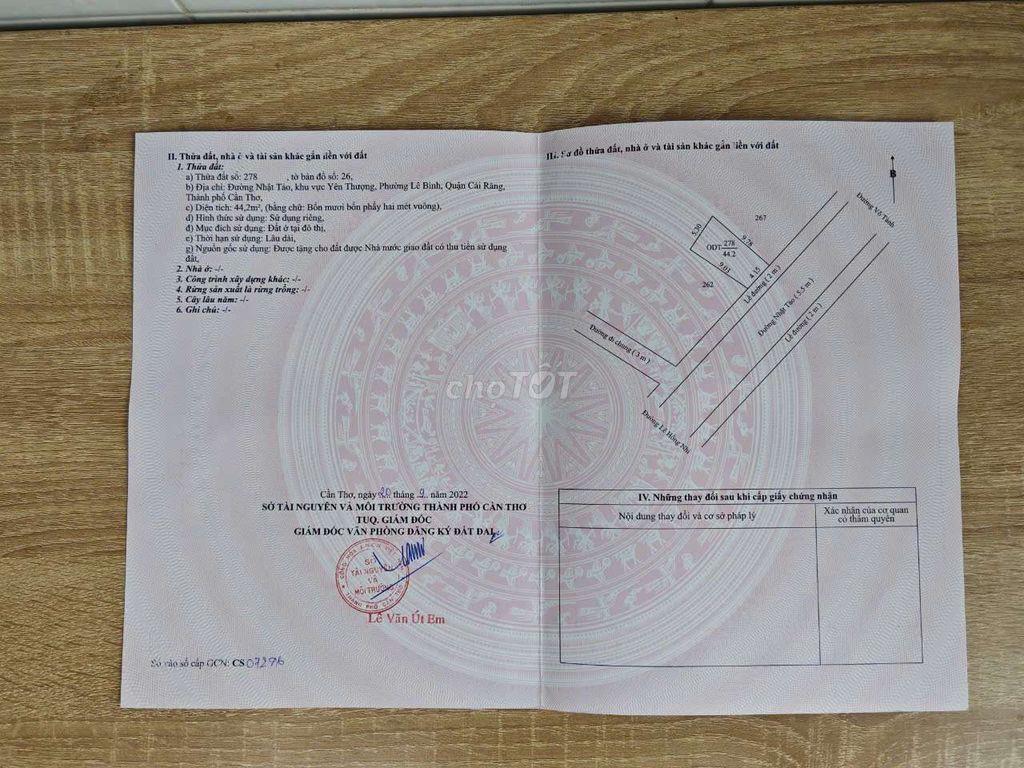 Cần bán Mặt tiền đường Nhật Tảo