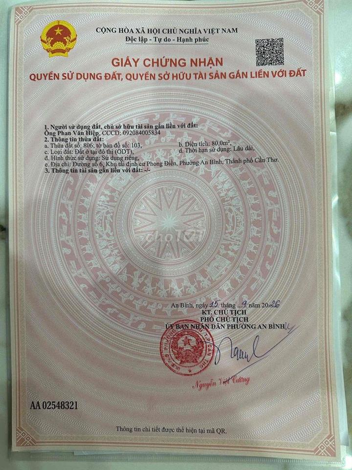 Tái định cư Vàm Sáng Phong Điền, P An Bình, Tp Cần Thơ