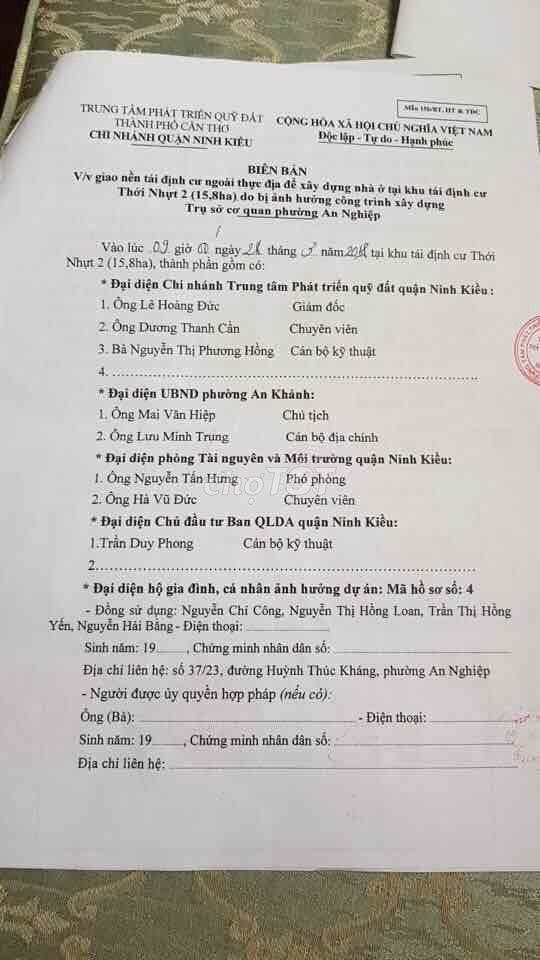 Bán nền lộ 40m ĐS1 KDC Thới Nhựt 2