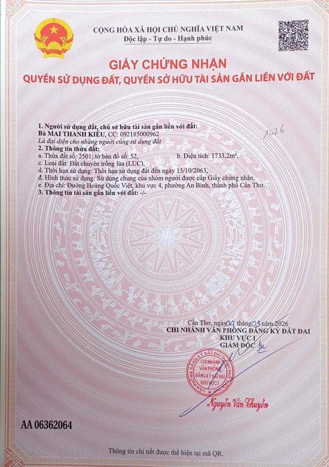 bán đất tiền đường hoàng quốc việt diện tích hơn 3000m