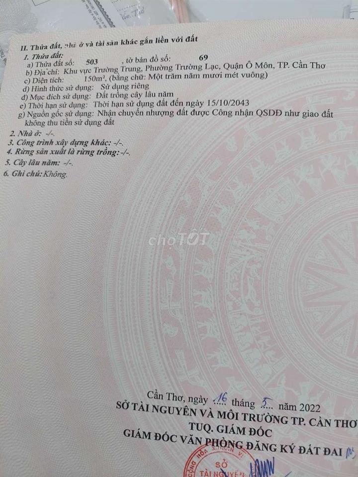 Bán đất nền ô môn giá rẻ