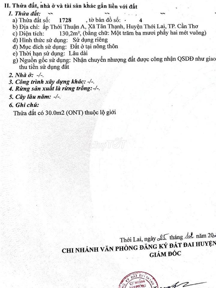 đất nền thổ cư