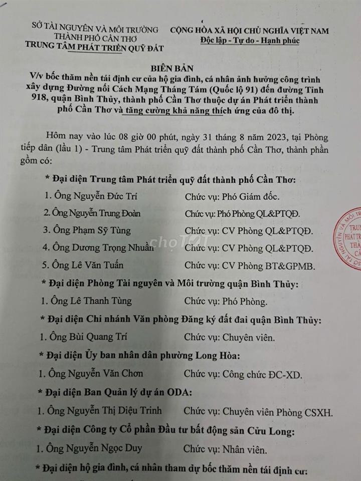 Cần tiền bán gấp: nền đường số 1 khu dân cư cửu long diện tích 85m2