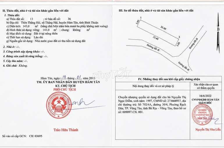 đất 2 mặt tiền liên xã Thắng Hải gần UBND