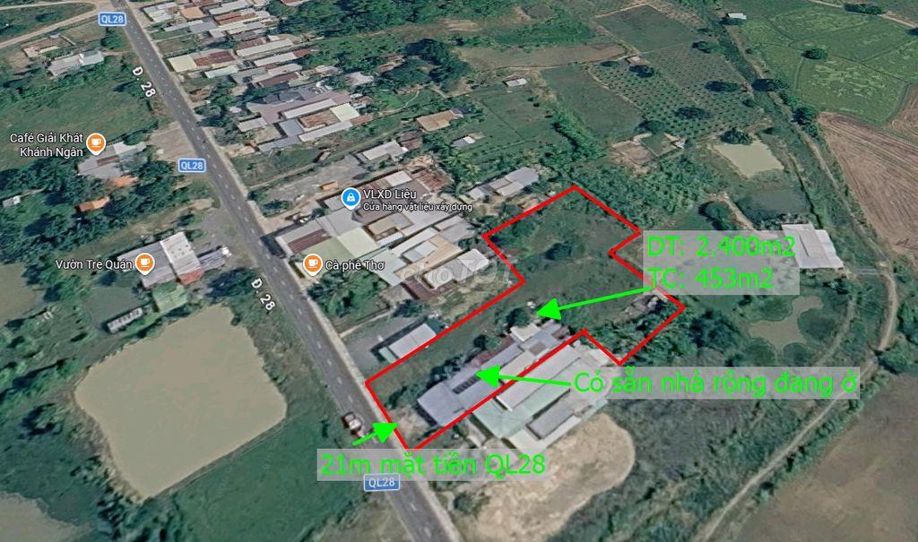 Siêu Phẩm Đất QL28 | 2.400m² Có Nhà, Thổ Cư 453m² | Giá Ngộp 4,9 Tỷ