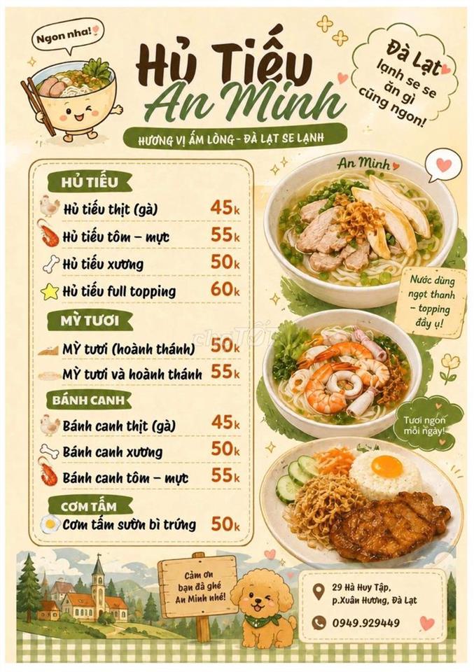 cho thuê mặt bằng bán ăn sáng từ 4h sáng - 11h trưa
