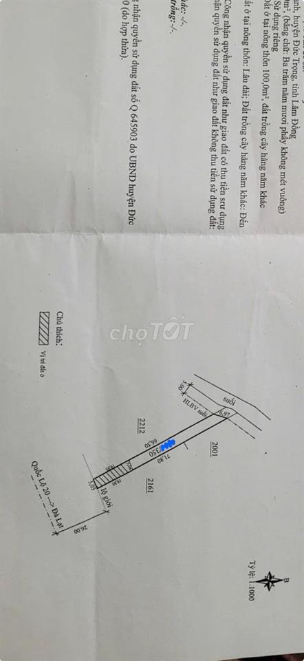 Bán Nhà+Đất mặt tiền ql20 Hiệp Thạnh- Đức Trọng