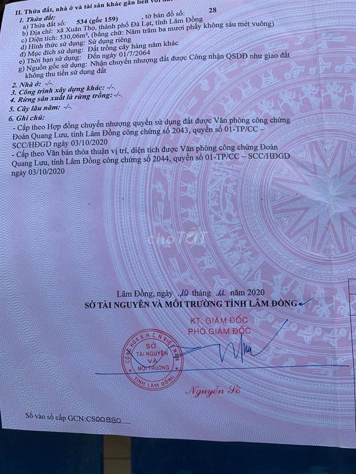 Cần bán đất Xuân Thọ, Đà Lạt
