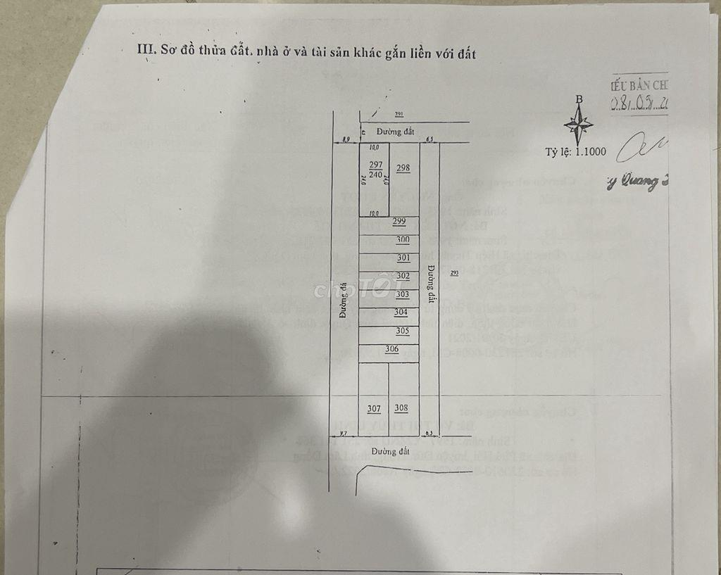 Bán đất đường Bồng lai. Cầu tu tra Dt : 240m có 100Tc. Giá 900tt