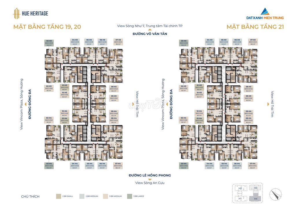 *** 1 CĂN HỘ 3PN TẦNG 19, VIEW SÔNG HƯƠNG TRUNG TÂM NGÃ 6 HUẾ.