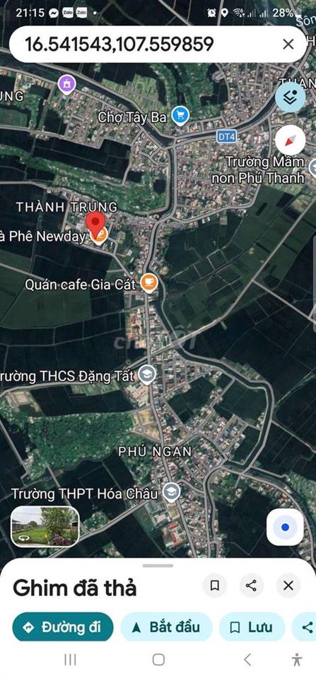 Đất Khu Quy Hoạch Phú Ngạn Phường Hóa Châu, 2 Mặt Tiền Hướng Đông Nam 