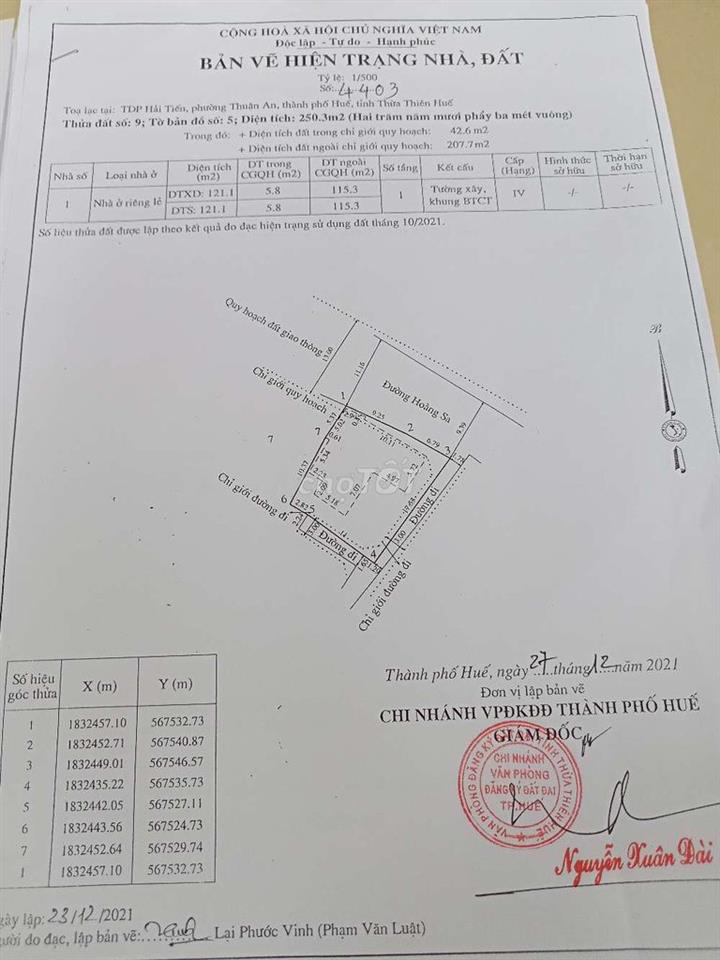 chính chủ cần bán đất phường Thuận An Huế 