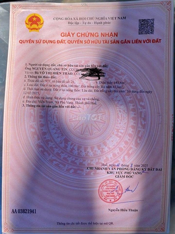 Đất chính chủ, Thôn Viễn Trình, gần cầu vượt phá