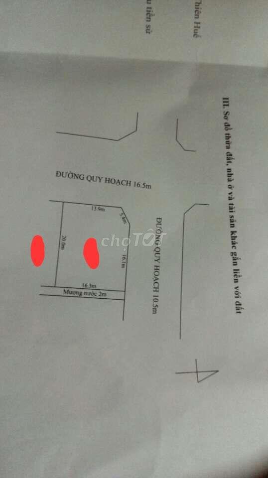 Cần bán đất 2 mặt tiền KQH Thủy Vân TĐ2