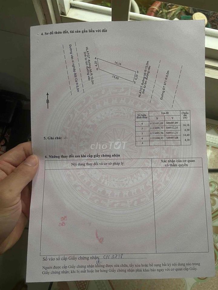 Bán Đất 2 Mặt Tiền chợ Ba Hòn