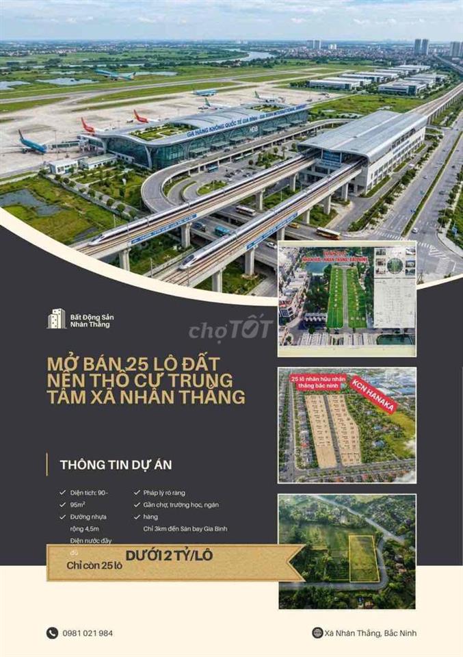 🆘 MỞ BÁN 25 LÔ ĐẤT NỀN THỔ CƯ TRUNG TÂM XÃ NHÂN THẮNG 🆘 🏡 Diện tích: 9