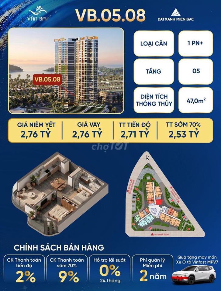 🔥 CĂN HỘ 1 PHÒNG NGỦ TẠI VÂN ĐỒN