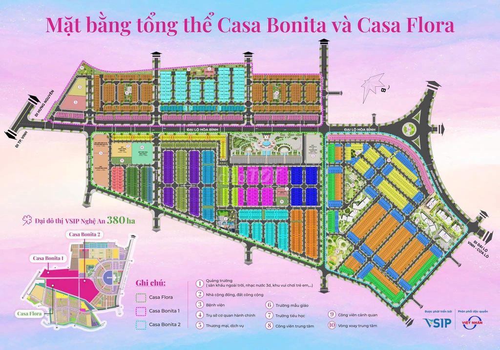 VỊ TRÍ TÂM ĐIỂM ĐẠI ĐÔ THỊ VSIP NGHỆ AN - CASA BONITA
