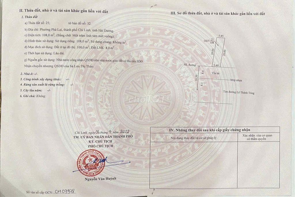 Bán lô đất mặt đường QL18