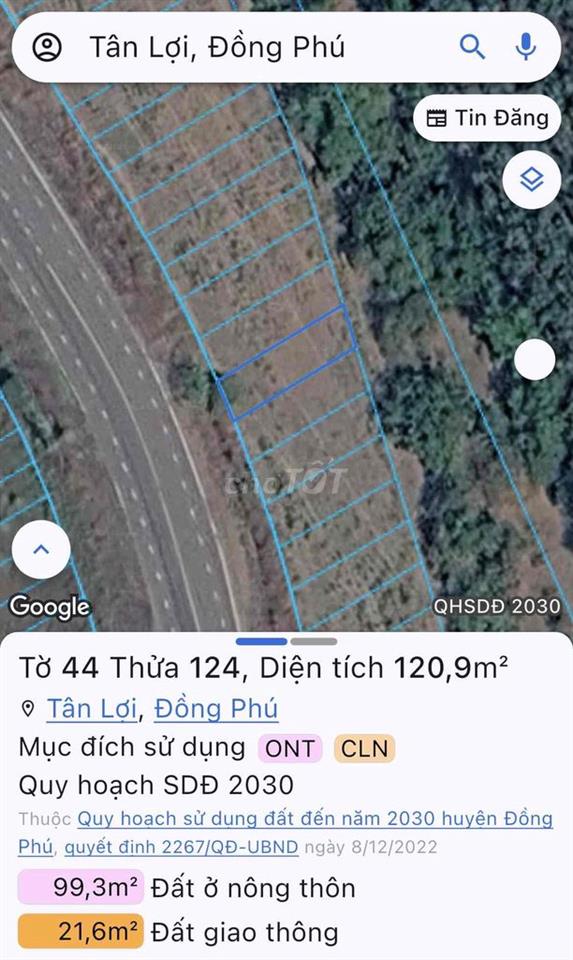 Đất Tân Lợi mặt đường nhựa DH Tân lợi- Tân hoà 32m