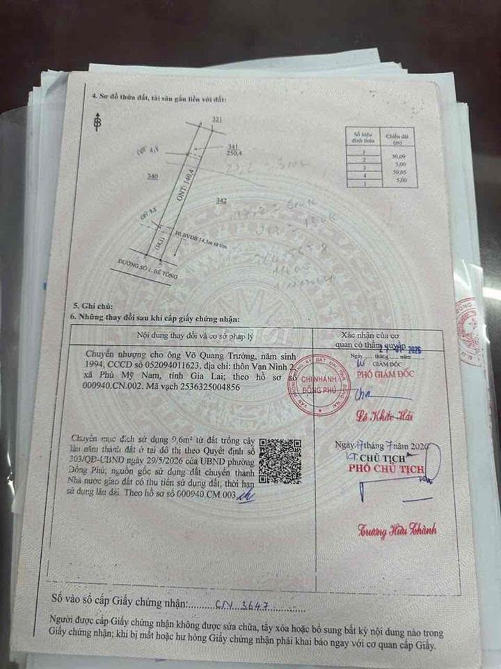 Em Hiền có lô thổ cư 250m ngay gần quốc lộ 14 ..Giá 320tr  (ngân hàng